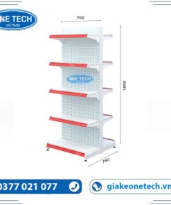 Kệ đôi tôn đục lỗ 5 tầng x C180 x D70 (cm)