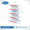 Kệ siêu thị đôi tôn lỗ 5 tầng chiều cao 180cm, dài 90cm, thiết kế chắc chắn, sơn tĩnh điện, phù hợp trưng bày hàng hóa trong siêu thị mini