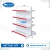 Kệ siêu thị đôi tôn liền 4 tầng (C150 x D120 cm) chắc chắn, thiết kế hiện đại giúp tối ưu không gian trưng bày.