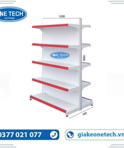 Kệ đôi tôn liền 5 tầng với kích thước C180 x D120 (cm), thiết kế chắc chắn, phù hợp cho không gian lưu trữ lớn.
