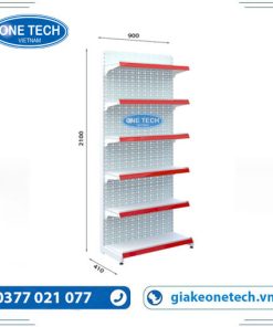 Giá kệ siêu thị đơn tôn đục lỗ 6 tầng x C210 x D90 (cm)