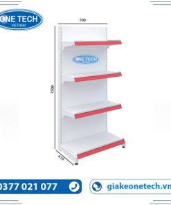 Kệ siêu thị đơn tôn liền 4 tầng (cao 150cm, dài 70cm) chắc chắn, phù hợp trưng bày hàng hóa tại siêu thị, cửa hàng tiện lợi.