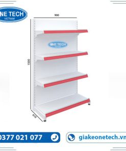 Kệ đơn siêu thị tôn liền 4 tầng kích thước C150 x D90 (cm), thiết kế chắc chắn, tiện dụng cho việc trưng bày hàng hóa tại siêu thị.