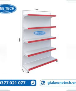Kệ đơn siêu thị tôn liền 5 tầng kích thước C180 x D120 cm, thiết kế chắc chắn, phù hợp cho cửa hàng và siêu thị.
