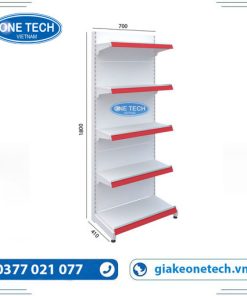 Kệ đơn siêu thị tôn liền 5 tầng (Cao 180cm, Dài 70cm), thiết kế chắc chắn, phù hợp trưng bày hàng hóa hiệu quả.