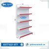 Kệ siêu thị đơn tôn liền 5 tầng với kích thước C180 x D90 cm, sử dụng trong cửa hàng, siêu thị hoặc kho để trưng bày sản phẩm.