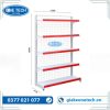 Kệ siêu thị đơn lưng lưới 5 tầng kích thước C180 x D120, thiết kế chắc chắn, phù hợp cho cửa hàng, siêu thị.