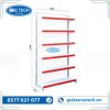 Kệ siêu thị đơn lưng lưới 6 tầng chắc chắn, thiết kế thông thoáng, phù hợp trưng bày hàng hóa đa dạng.