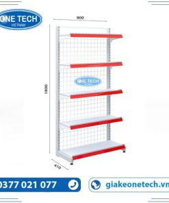 Giá kệ siêu thị đơn lưng lưới 5 tầng cao 180cm, dài 90cm, thiết kế chắc chắn, tối ưu trưng bày hàng hóa.