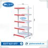 Kệ siêu thị đôi lưng lưới 5 tầng chắc chắn, thiết kế thông minh giúp sắp xếp hàng hóa gọn gàng và chuyên nghiệp.
