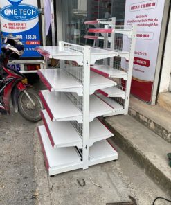 Kệ trưng bày siêu thị đôi mặt, lưng lưới 5 tầng, kích thước 180x70cm, chắc chắn và thẩm mỹ
