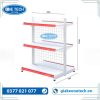 Kệ đôi siêu thị lưng lưới 3 tầng kích thước C120 x D90, thiết kế chắc chắn, tối ưu không gian trưng bày sản phẩm.