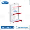 Kệ siêu thị đơn lưng lưới 3 tầng kích thước C120 x D70 cm, thiết kế chắc chắn, phù hợp trưng bày hàng hóa.