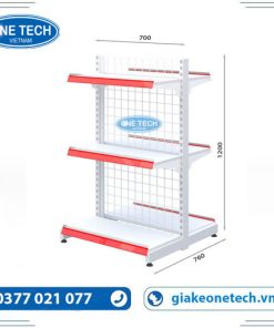 Kệ siêu thị đôi lưng lưới 3 tầng x C120 x D70 (cm)