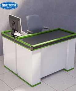 Bàn thu ngân 1m2 bằng gỗ, kiểu dáng hiện đại, phù hợp cho không gian nhỏ