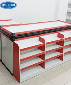 Mẫu bàn thu ngân kích thước 1m5 thiết kế tinh gọn, phù hợp không gian cửa hàng nhỏ đến vừa