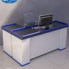 Bàn thu ngân siêu thị dài 1m8, mặt inox chống trầy, phù hợp cho quầy thanh toán chuyên nghiệp