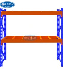 Giá kệ 2 tầng chịu tải lớn bằng thép lắp ráp trong kho hàng công nghiệp