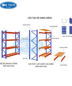 Giá kệ thép hạng nặng 4 tầng chắc chắn, phù hợp cho nhà kho lưu trữ hàng nặng