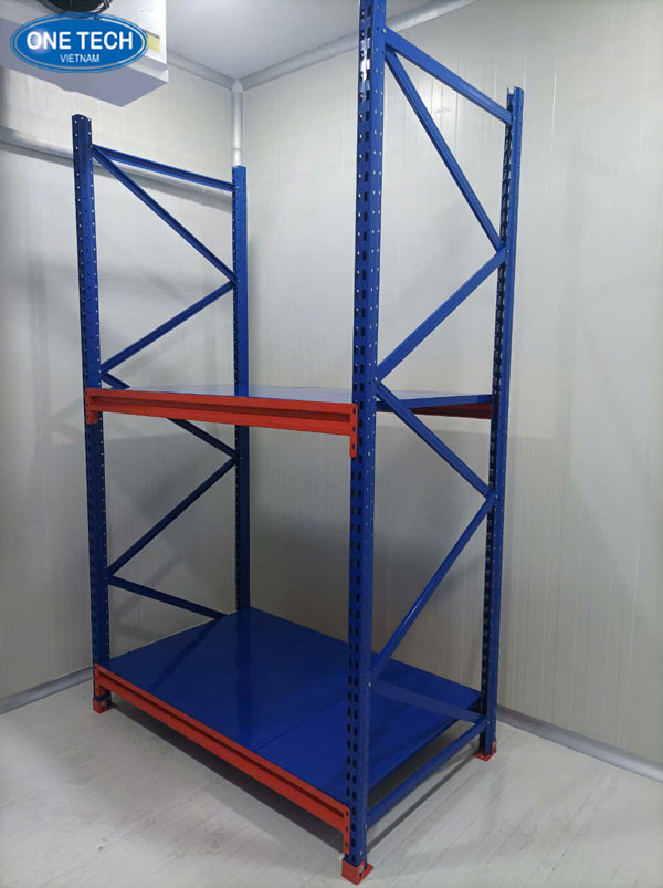 Kệ trung tải 2 tầng bằng kim loại sơn tĩnh điện, dùng để lưu trữ hàng hóa trọng lượng vừa