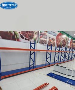 Hình ảnh kệ trung tải 2 tầng bằng thép sơn tĩnh điện, chịu lực tốt, dùng trong kho hàng vừa và nhỏ