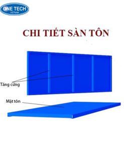 Mâm tôn thép sơn tĩnh điện của kệ trung tải 2 tầng, độ dày cao, dễ tháo lắp và chịu tải lớn