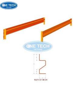 Thanh beam màu cam dùng cho kệ trung tải 2 tầng chịu lực tốt, lắp ráp dễ dàng