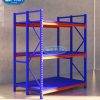Kệ kho trung tải 3 tầng, thiết kế 3 chân trụ mỗi bên, phù hợp lưu trữ hàng hóa nặng