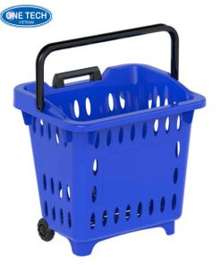 Giỏ kéo siêu thị có bánh xe và tay cầm tiện lợi, phù hợp mọi không gian bán lẻ