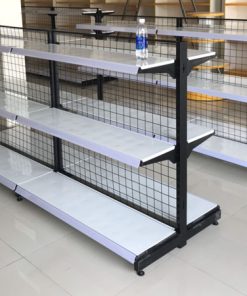 Kệ đôi siêu thị lưng lưới 3 tầng dài 120cm