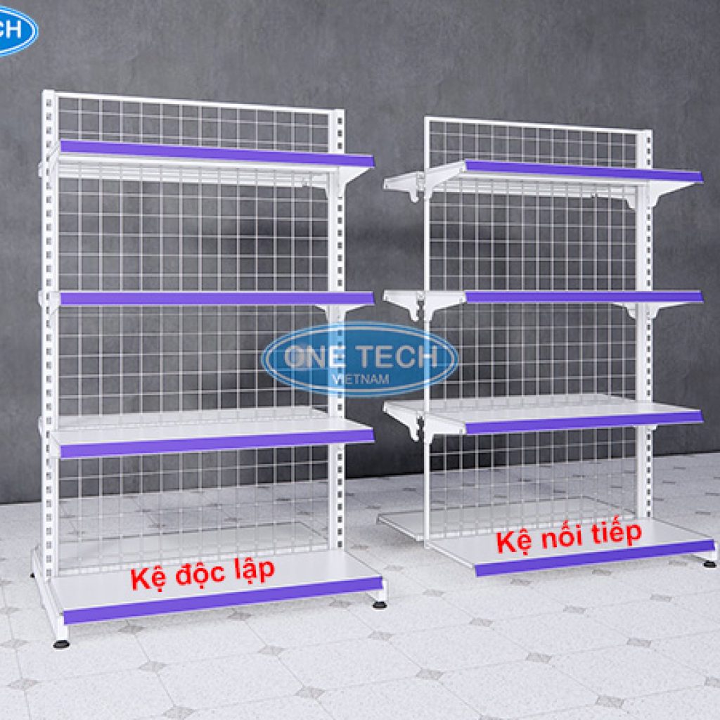 Kệ đôi nối tiếp 4 tầng lưng lưới