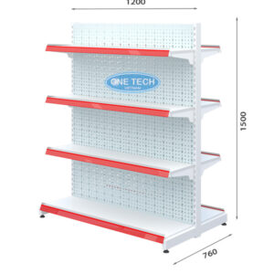 Kệ đôi tôn đục lỗ 4 tầng x C150 x D120 (cm)