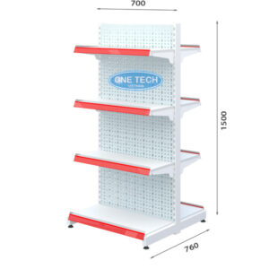 Kệ đôi tôn đục lỗ 4 tầng x C150 x D70 (cm)