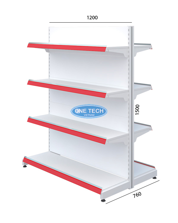 Kệ đôi tôn liền 4 tầng x C150 x D120 (cm)