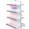 Kệ siêu thị đôi tôn liền 4 tầng, kích thước C150 x D90 cm, thiết kế chắc chắn, tối ưu không gian trưng bày.