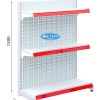 Kệ đơn siêu thị tôn lỗ 3 tầng cao 120cm dài 90cm trưng bày hàng hóa tiện lợi