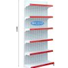Kệ siêu thị đơn 6 tầng bằng tôn đục lỗ cao 210cm, dài 90cm, thiết kế chắc chắn, sơn tĩnh điện, trưng bày hàng hóa hiệu quả