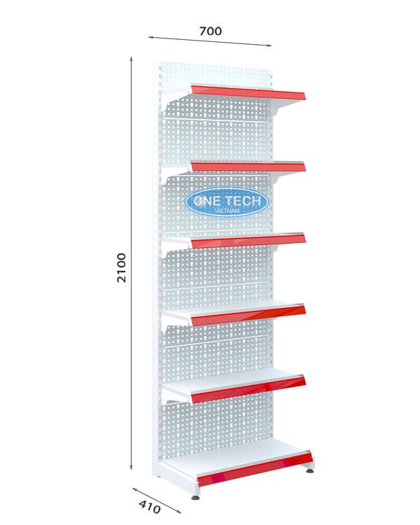 Kệ đơn tôn đục lỗ 6 tầng x C210 x D70 (cm)