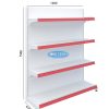 Kệ đơn tôn liền 4 tầng kích thước C150 x D120 cm, thiết kế chắc chắn, phù hợp để lưu trữ đồ dùng trong gia đình, văn phòng.