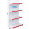 Kệ siêu thị đơn tôn liền 4 tầng (cao 150cm, dài 70cm) chắc chắn, phù hợp trưng bày hàng hóa tại siêu thị, cửa hàng tiện lợi.