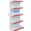 Kệ đơn siêu thị tôn liền 5 tầng (Cao 180cm, Dài 70cm), thiết kế chắc chắn, phù hợp trưng bày hàng hóa hiệu quả.
