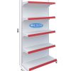 Kệ siêu thị đơn tôn liền 5 tầng với kích thước C180 x D90 cm, sử dụng trong cửa hàng, siêu thị hoặc kho để trưng bày sản phẩm.