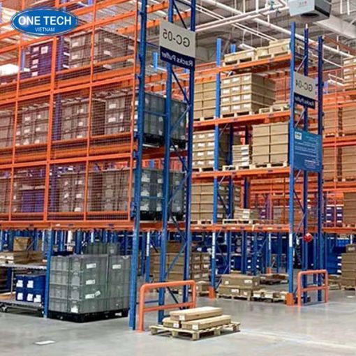 Kệ Double Deep với thiết kế hai dãy sâu giúp tận dụng tối đa diện tích kho, phù hợp cho hàng hóa có tải trọng lớn.
