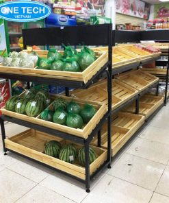 Kệ bán rau củ quả đôi 3 tầng