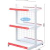 Kệ siêu thị đôi lưng lưới 3 tầng kích thước C120 x D70, thiết kế chắc chắn, tối ưu không gian trưng bày.