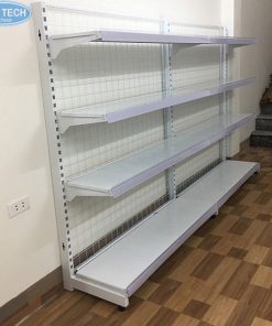 Kệ siêu thị đơn lưng lưới 4 tầng