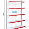 Kệ siêu thị đơn lưng lưới 5 tầng kích thước C180 x D120, thiết kế chắc chắn, phù hợp cho cửa hàng, siêu thị.