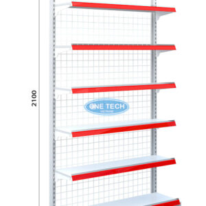 Kệ siêu thị đơn lưng lưới 6 tầng x C210 x D120