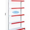 Giá kệ siêu thị đơn lưng lưới 5 tầng cao 180cm, dài 90cm, thiết kế chắc chắn, tối ưu trưng bày hàng hóa.