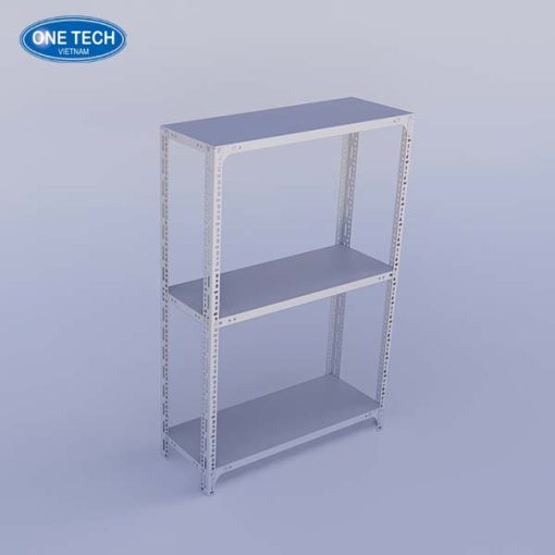 Kệ sắt V lỗ 3 tầng đa năng, chịu lực tốt, thích hợp để lưu trữ hàng hóa, tài liệu và đồ dùng trong kho, cửa hàng.